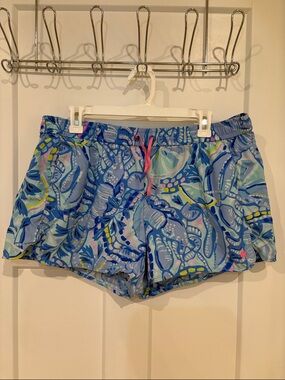Lilly Pulitzer Run Around Athletic Shorts - Blue Peri Pinch - Size XL